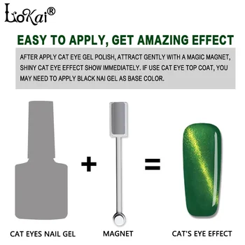 Lokai Mærke 7.3 ml 3D-Cat Eye Magnetic Nail Gel Polish Semi Permanent polske UV/LED-Soak Off Cat ' s Eye Gel Lak Nail Art