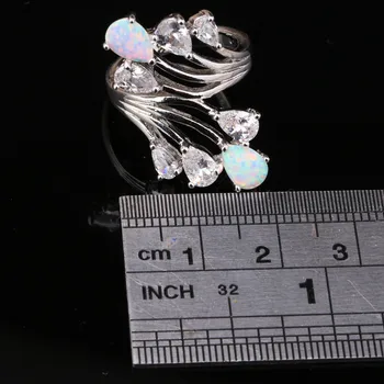 Lokkende Brude-Sæt Hvide Ild Opal & Smykker 925 Sterling Sølv Stemplet Mode Kvinders Part Jewelrys Os# Størrelsen SF1062