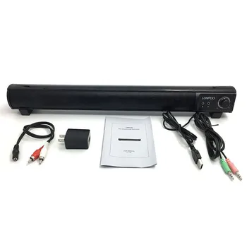 LONPOO Højttaler USB-Soundbar til Computeren, PC-Telefon 10W Bærbare Højttalere Hovedtelefoner Micphone Stereo Lyd Soundbar til TV