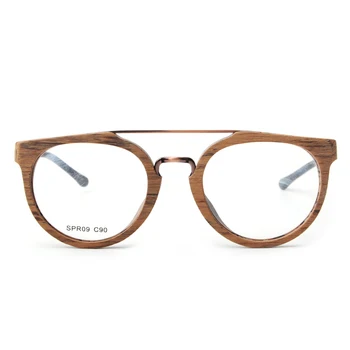 LONSY Mode Acetat Træ Optiske Briller Print Frame Briller Ramme Mænd Kvinder Brand Designere Klar Linse Solbriller