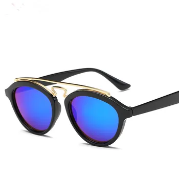 LONSY Mode-Cat Eye Solbriller Kvinder Vintage Luksus Brand Designer Runde Briller Mænd Steampunk Sol Briller, oculos de sol