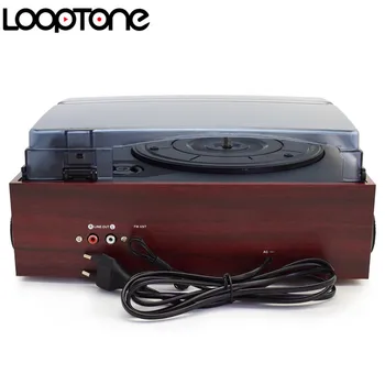 LoopTone Stereo Phono-Spillere, Turntable, Vinyl LP-pladespiller Med AM/FM-Radio, USB/SD-Aux-Kassette MP3-Optager Stik til Hovedtelefoner