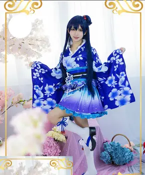 LoveLive! Elsker Live Umi Sonoda Sommer Festival Yukata Kimonoer morgenkåbe Fancy Kjole Uniform Tøj Anime Cosplay Kostumer