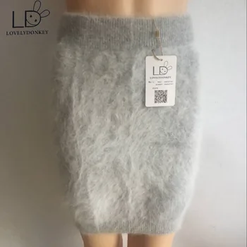 LOVELYDONKEY vinteren kvinder slank sable strikke mink cashmere nederdel efteråret varm nederdel tilpasset flerfarvet gratis fragt M612