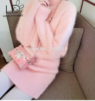 LOVELYDONKEYgenuine mink cashmere sweater kvinder cashmere trøjer strikket kjole Tilpasset farve gratis shippingM696