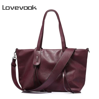 LOVEVOOK mærke mode kvinder håndtaske stor kapacitet casual tote taske bred skulderrem crossbody tasker kvindelige luksus stor håndtaske