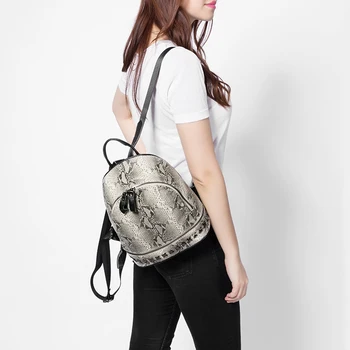 LOVEVOOK mærke mode kvinder rygsæk kunstig læder serpentine skole taske mini-rygsække kvindelige rygsække til teenage-piger
