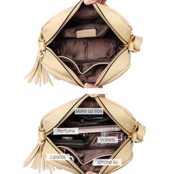 LOVEVOOK skulder messenger tasker til kvinder crossbody taske PU kvindelige lille taske og pung med kvast fashion designer lynlåse