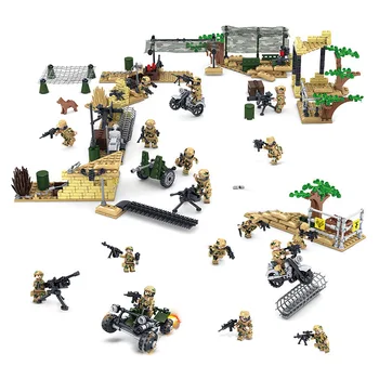 LOZ Oplyse Militære Uddannelsesmæssige byggesten, Legetøj Til Børn, Gaver Hær Biler, Fly, Våben Kompatibel Med Legoe