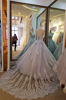 LS00017 aften kjole, blonder perlebesat balkjole længe part formel kjole til brudekjoler i organza robe de soiree abendkleider 2017 fast fotos