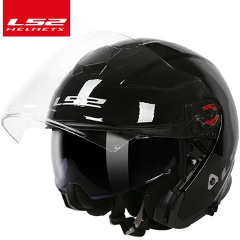 LS2 globale butik LS2 OF521 3/4 åbne ansigt motorcykel hjelm dobbelt linser racing halvdelen hjelme motorcykel hjelm cascos casque moto