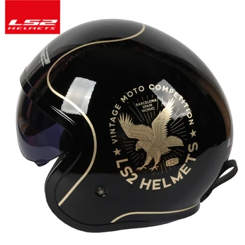 Ls2 OF599 hjelme Spitfire Motorcykel hjelm jet Vintage hjelm Åbne ansigt retro 3/4 halv hjelm casco moto capacete motociclismo