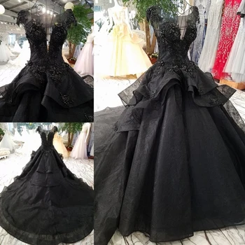 LSGT9574 black lace blomster backless snøre prom kjoler perlebesat luksus nogensinde temmelig vestidos de festa longo handle online