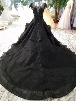 LSGT9574 black lace blomster backless snøre prom kjoler perlebesat luksus nogensinde temmelig vestidos de festa longo handle online