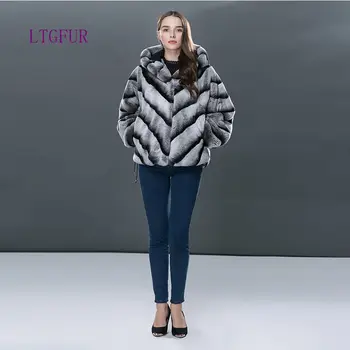 LTGFUR 2017 Mode Kanin Vinter Pels Kvinders Pels, Læder af Høj Kvalitet i Ægte Læder, Pels, Korte Jakker Til Kvinder