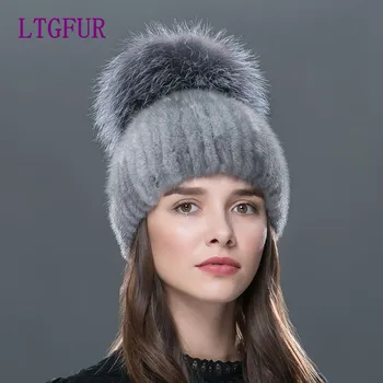 LTGFUR 2018 Rusland top klasse luksus damer pels caps mode elegant huer high-end kvindelige cap ægte mink pels
