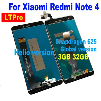 LTPro Nyt for MTK Helio X20 / Global version 3GB 32GB LCD-Skærm Touch screen Digitizer Assembly For Xiaomi Redmi Note 4 dele