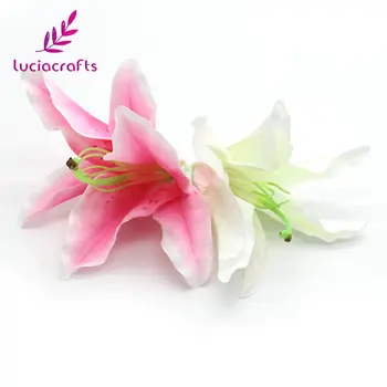 Lucia håndværk 12pcs/masse 17cm Hvid Pink Simulering Lilje Blomst Til bryllupsfest Tilbehør til Udsmykning 027033002