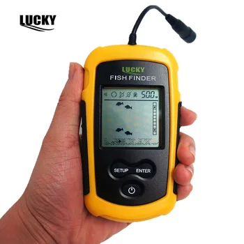 Lucky FF1108-1 Bærbar Sonar Alarm fishfinder Ekkolod 0.7-100M Transducer Dybde Sensor Finder med RU DA Brugervejledning #B3