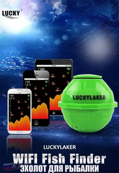 Lucky FF916 russiske Version Sonar Wireless WIFI 50 M driftsområdet Genopladelige Lithuim Batteri sonar Android, IOS