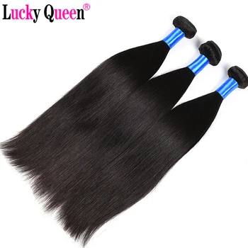 Lucky Queen Hår Produkter Peruvianske Straight Hair 8-28inch Human Hair Extensions 3 Bundle Tilbud Non Remy Hår Flette Bundter