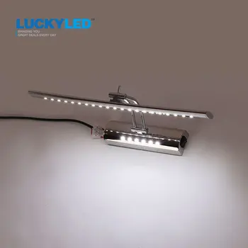 LUCKYLED 7W led spejl, lys med kontakt vægmonteret badeværelse lampe AC110 - 220V rustfrit stål 40CM indendørs væglampe