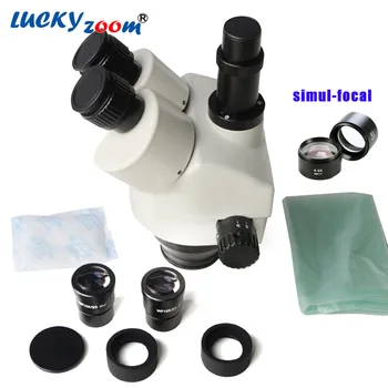 Luckyzoom Mærke 3,5 X-45X Simul-Focal Trinokulartubus Zoom Stereo-Mikroskop Hoved WF10X/20 SZM0.5X WD165mm Microscopio Tilbehør