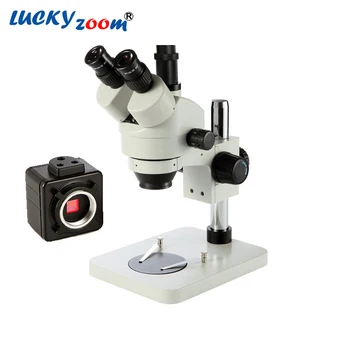 Luckyzoom Professionel 7X-45X Trinokulartubus Stereo Zoom Lodret Mikroskop 5MP CMOS-USB-Microscopio Kamera PCB Udskæring Reparation