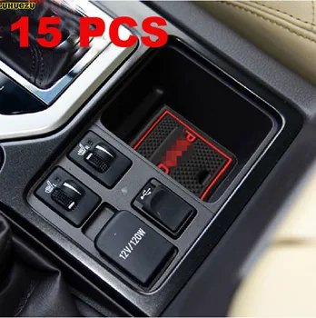 Luhuezu 15PCS Non-Slip Interiør Styling Døren Groove Mat Cup Mat Til Toyota Land Cruiser Prado FJ 150 Tilbehør