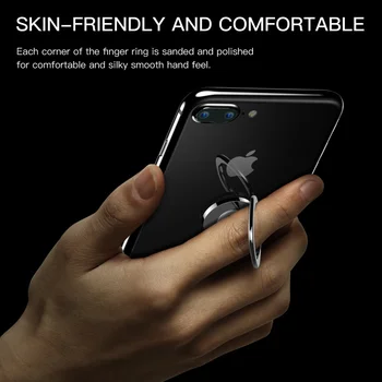 Luksus 360 Graders Metal Finger Ring Indehaveren Smartphone Mobiltelefon Ring Finger Stand Holder Til iPhone 7 6 Samsung Tablet