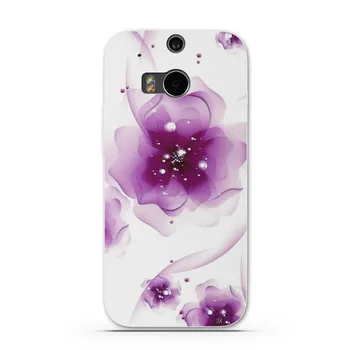 Luksus Blomster Malet 3D Relief til HTC One M8 M8s Tilfældet For HTC M8/M8S Blomst Mobiltelefon Tilfælde Cover til HTC One M8/ M 8 S /M-8