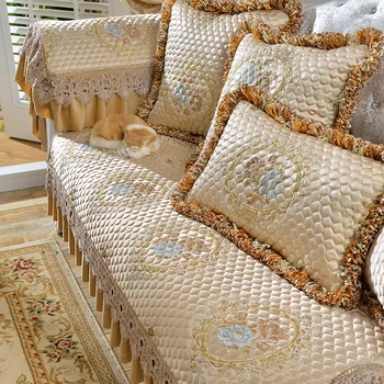 Luksus Europæiske sofa mat stue four seasons fælles vandopløselige blonde stof, non-slip luksus brugerdefinerede sofa håndklæde dække