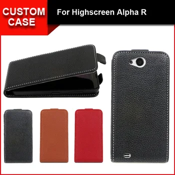 Luksus flip vertical dække bag klappen op og ned PU Læder taske til Highscreen Alpha R, gratis gave