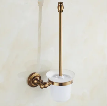 Luksus Holdbar Guld og Sølv Aluminium Toilet Børste Sæt med Kop Badeværelse Tilbehør