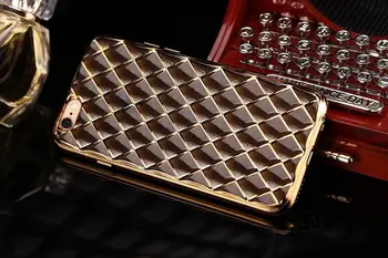 Luksus Krystal Galvanisering Elektrolytisk TPU Blødt silikone Diamant rhombus Phone Case For iPhone 5s 6 6sPlus 7 7Plus 8Plus Cover taske