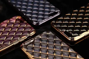 Luksus Krystal Galvanisering Elektrolytisk TPU Blødt silikone Diamant rhombus Phone Case For iPhone 5s 6 6sPlus 7 7Plus 8Plus Cover taske