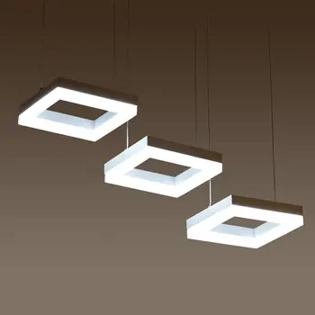 Luksus Moderne lysekrone LED Rektangel lys til stue Spisestue Acryl Glans Lysekrone hvid AC85-265V
