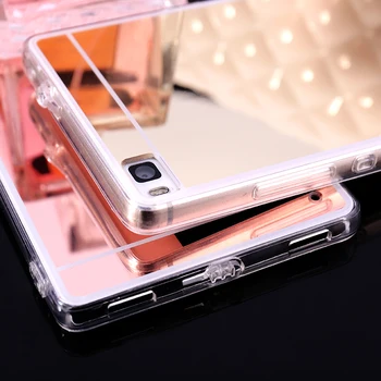 Luksus Spejl Sagen For Huawei P8 Lite Galvanisering Bløde Clear TPU-Phone Cover Til Huawei P8 P9 Lite P9 Plus Beskyttende Shell