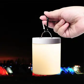 LumiParty LED RGB Lys natbordet Cylinder Lampe Touch Dæmpbar Farve Skiftende Nat Lys Camping Lantern jk30