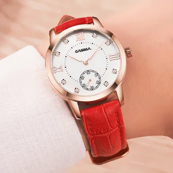 Luxury-brand-ure kvinder 2016 mode fritids-kvindelige vandtæt dame w mekanisk ur læder # 2606