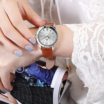 Luxury-brand-ure kvinder casual fashion skønhed fancy dame quartz armbånds ur vandtæt 50m Læder rem CASIMA#3007