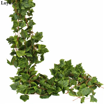 Luyue Kunstige Planter 12PCS Plante kunstig Blomst Silke Drue Blade Hængende i Guirlander Faux Vin Bryllup Dekoration Til Hjemmet