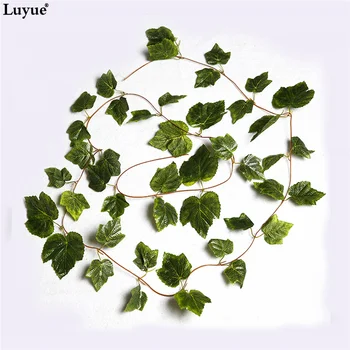 Luyue Kunstige Planter 12PCS Plante kunstig Blomst Silke Drue Blade Hængende i Guirlander Faux Vin Bryllup Dekoration Til Hjemmet