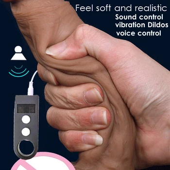 Lyd Kontrol Hud følelse swing vibrerende dildo sugekop realistisk penis sexlegetøj til kvinde real vibrator dildo