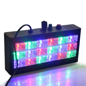 Lyd-musik kontrol 18W RGB Led fase Effekt belysning fest med DJ vis strobe Disco lys 220V AC 110V Laser Projektor Club-Bar