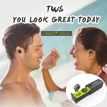 LYMOC TWS Bluetooth Headsets Ægte Trådløse Høretelefoner, Mini-I-Øret Magnet Oplader, Max Metal Musik, Sport Telefon Håndfri HD MIC