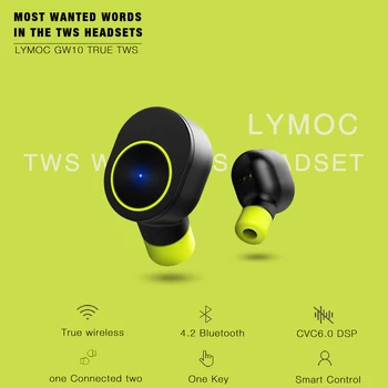 LYMOC TWS Bluetooth Headsets Ægte Trådløse Høretelefoner, Mini-I-Øret Magnet Oplader, Max Metal Musik, Sport Telefon Håndfri HD MIC