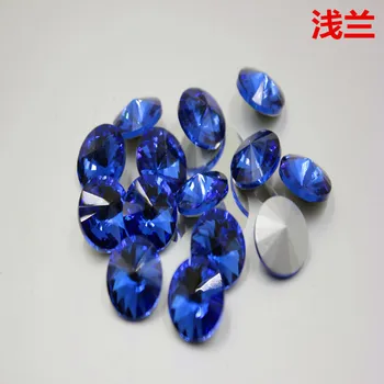 Lys blå rund Spids bund crystal rhinestones gælder det Tøj, Indretning og DIY Bryllup kjole smykker tilbehør 20pcs