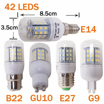 Lyse Energi at Spare E27 LED-Lampe 220V E27 E14 LED Spot Pære Hjem Lampadas Led 2835SMD Lampada E27 Lampe Pære Spotlight