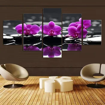 Lærred Maleri Hjem Dekoration Billeder Væg Billeder Til Stuen Modulære Billeder Orchid Vægmaleri Blomst Uden Ramme